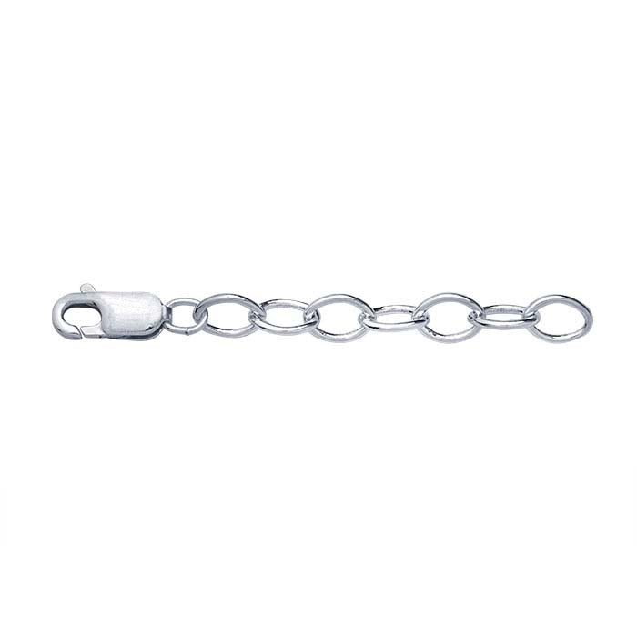 Sterling Silver 4.7mm Oval Cable Chain Extender with Lobster Clasp
