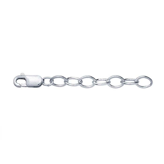 Sterling Silver 4.7mm Oval Cable Chain Extender with Lobster Clasp