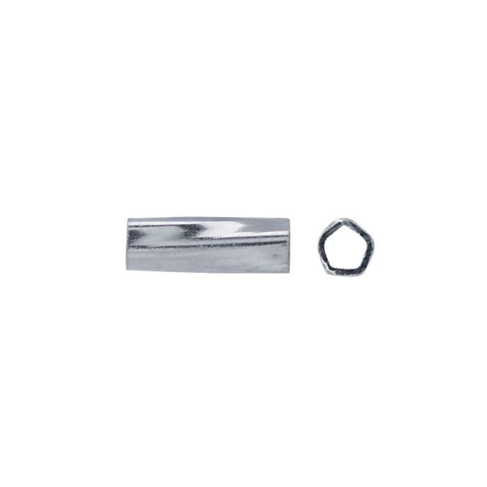 Sterling Silver 4 x 1mm Corrugated Twist Tube Bead