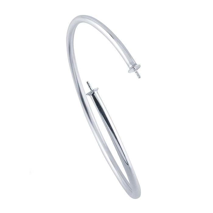 Flex Tube Bangle Bracelet with Pearl Cups and Pegs