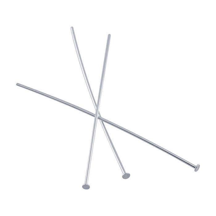 Sterling Silver 38.1mm 1.5mm Flat Head Pin, 0.51mm, 1/2-Hard