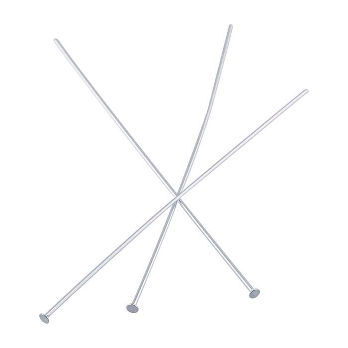Sterling Silver 50.8mm 1.5mm Flat Head Pin, 0.51mm, 1/2-Hard