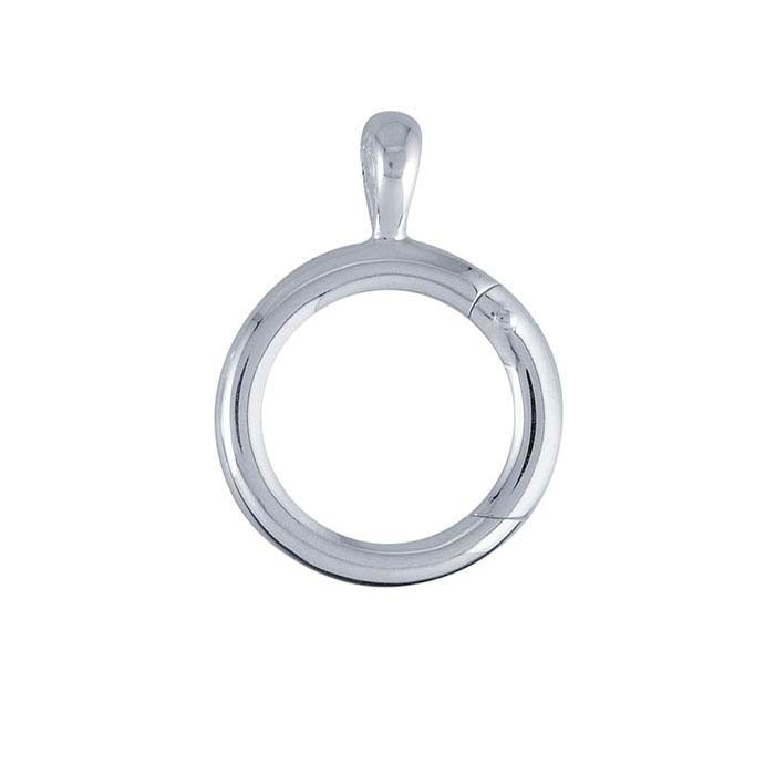 תליון מחזיק תליון עגול עם ציר מכסף סטרלינג