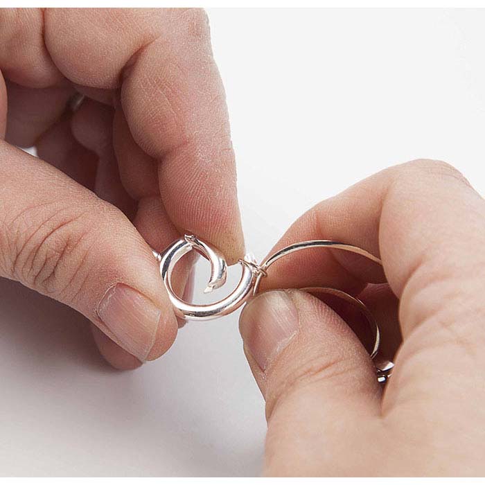 תליון מחזיק תליון עגול עם ציר מכסף סטרלינג