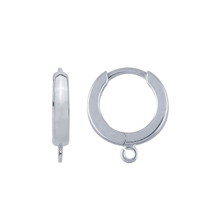 Sterling Silver Hoop Earrings with Open Ring