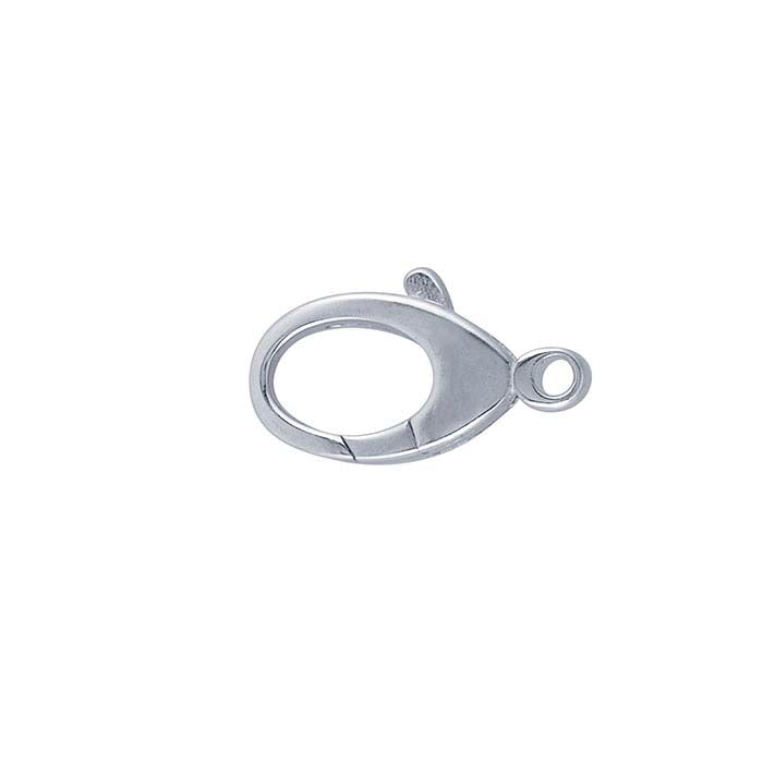 Sterling Silver 21 x 11.9mm Teardrop Lobster Clasp with Closed Ring