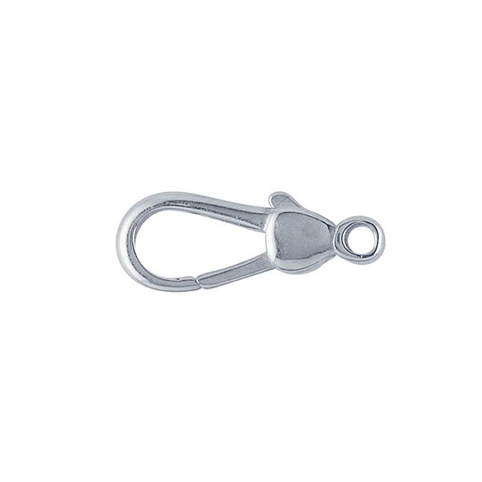 Sterling Silver 17.3 x 6.6mm Teardrop Lobster Clasp with Closed Ring
