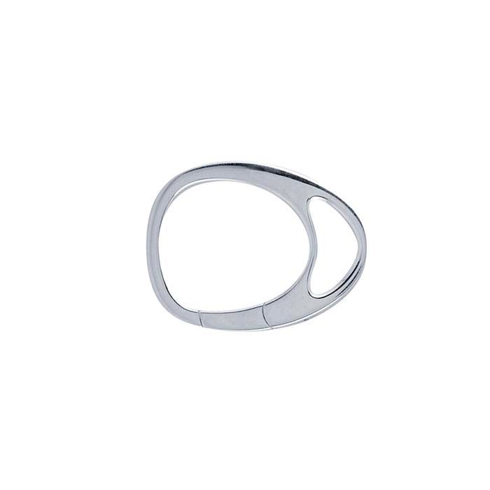 Sterling Silver 24.7 x 18.6mm Large Teardrop Push Clasp