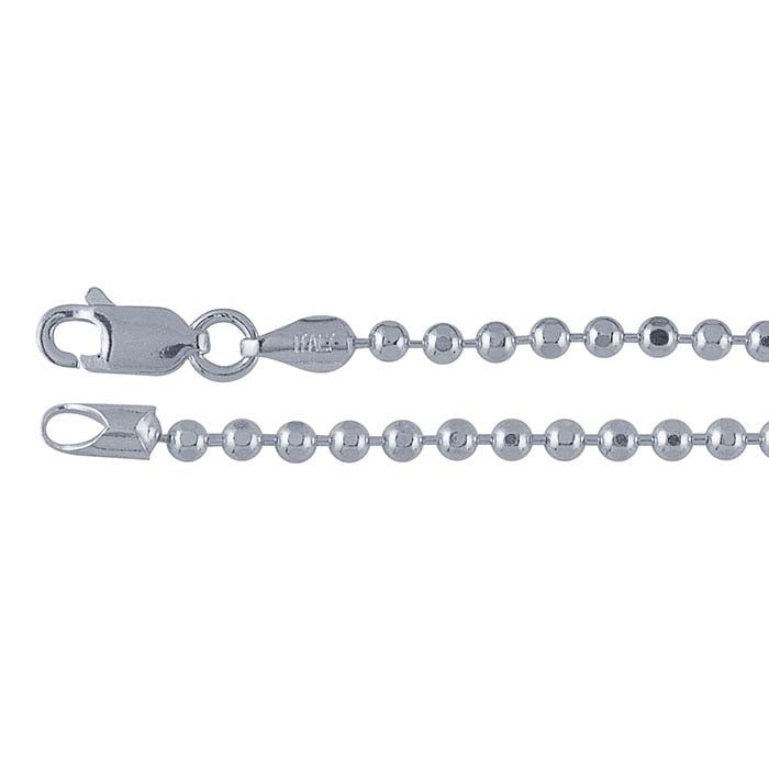 Sterling Silver 1.8mm Diamond-Cut Bead Chain