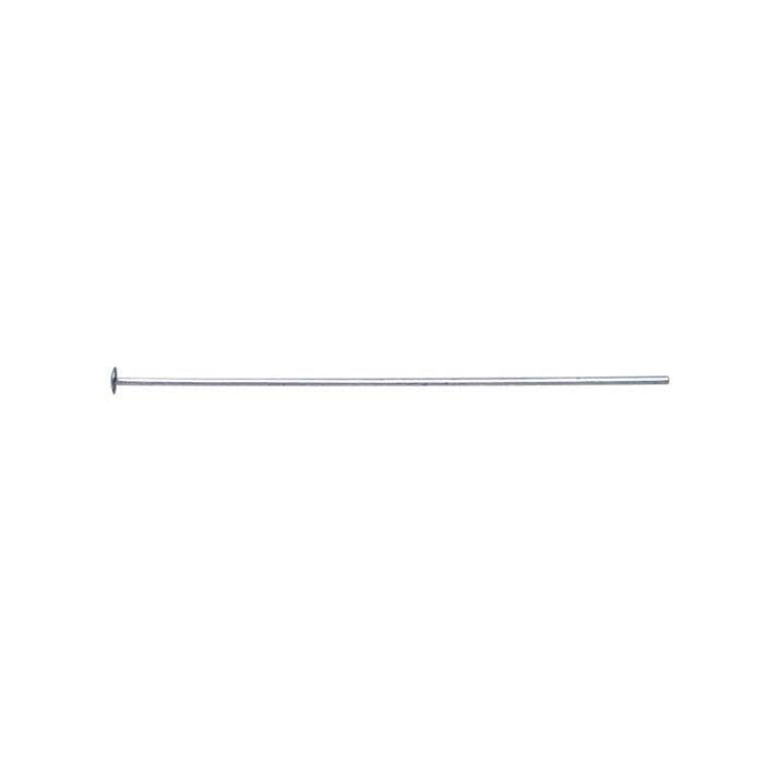 Sterling Silver 25.4mm 1.2mm Domed Head Pin, 0.40mm, 1/2-Hard