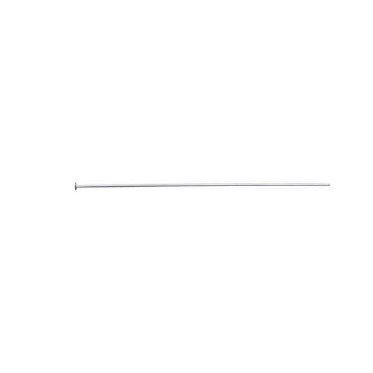 Sterling Silver 38.1mm 1.2mm Domed Head Pin, 0.40mm, 1/2-Hard