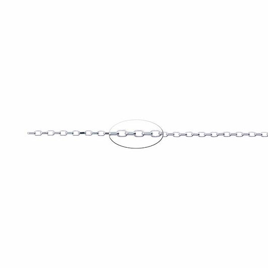 Sterling Silver 2.3mm Diamond-Cut Oval Cable Chain, By the Foot