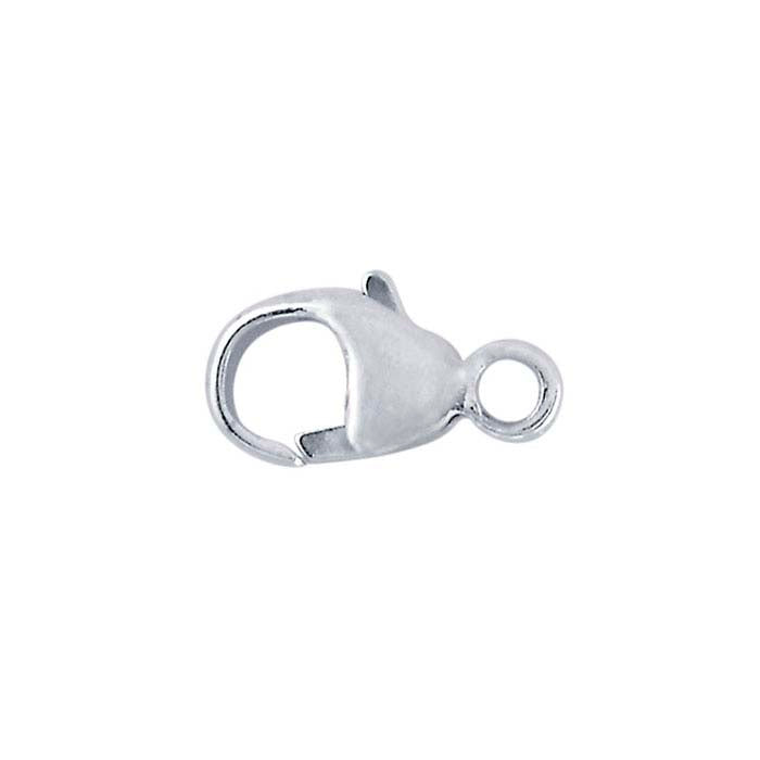 Sterling Silver 7.8 x 3.8mm Teardrop Lobster Clasp with Closed Ring