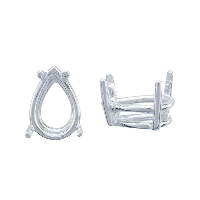 Sterling Silver Pear ReadySet™ Basket 4-Prong Setting