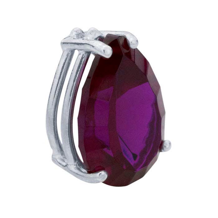 Sterling Silver 13 x 9mm Pear ReadySet™ korg 4-klor infattning
