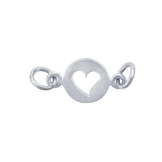 Sterling Silver Heart Cut-Out Round Festoon Pendant