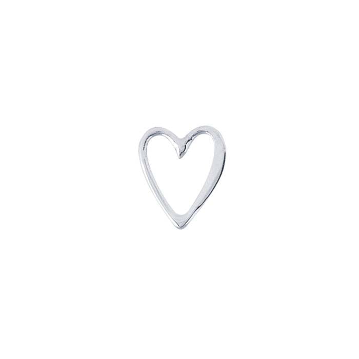 Sterling Silver Open Heart Component for Floating Glass Lockets