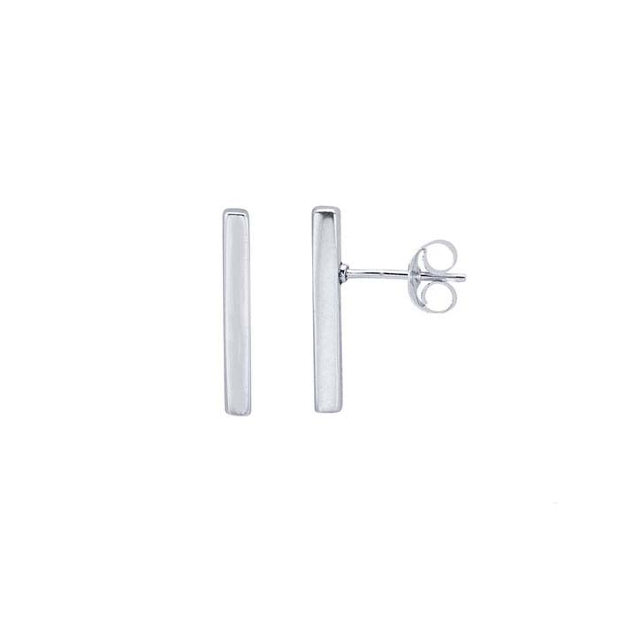स्टर्लिंग सिल्वर आयताकार बार पोस्ट बालियाँ