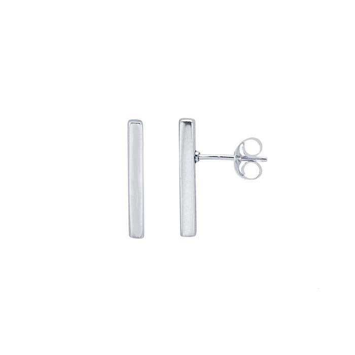 Sterling Silver Rectangle Bar Post Earrings