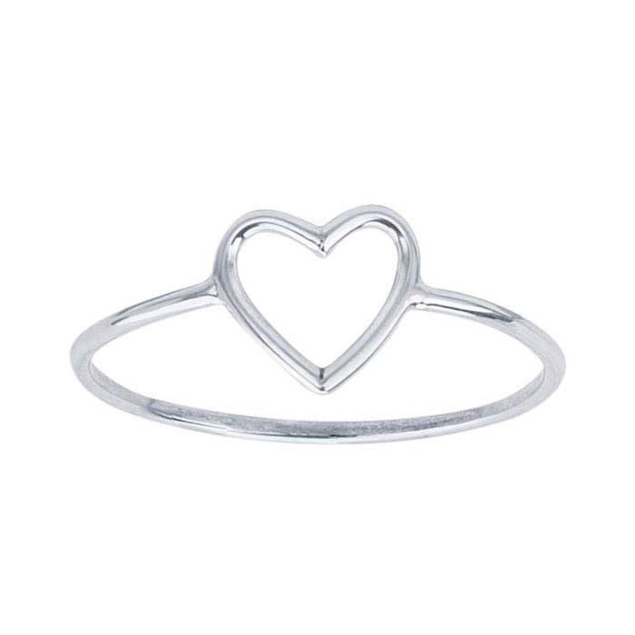 Sterling Silver Open Heart Ring