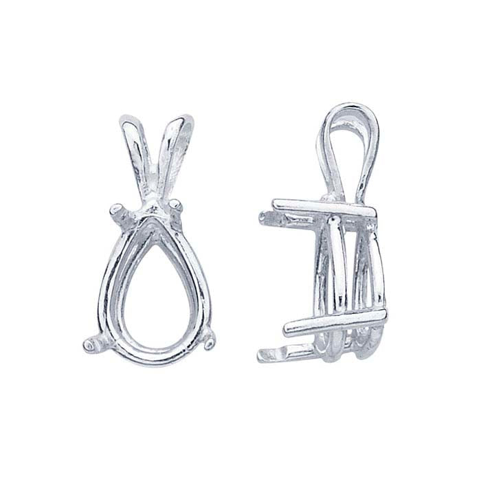 Monture de pendentif panier ReadySet™ poire en argent sterling 10 x 7 mm