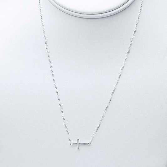 Sterling Silver Cross Festoon Necklace