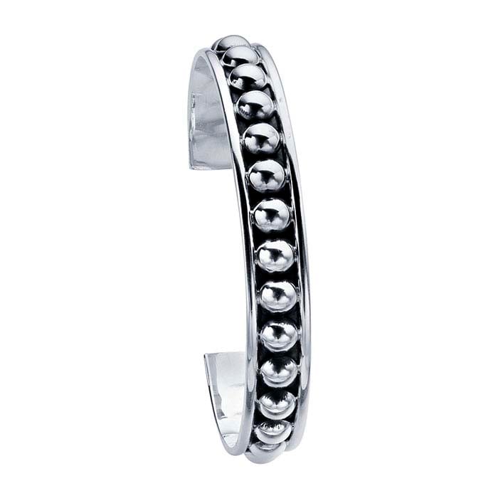 Sterling Silver Beaded Cuff Bracelet