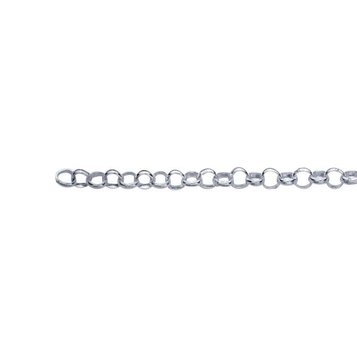 Sterling Silver 2.2mm Round Rolo Chain, By the Foot