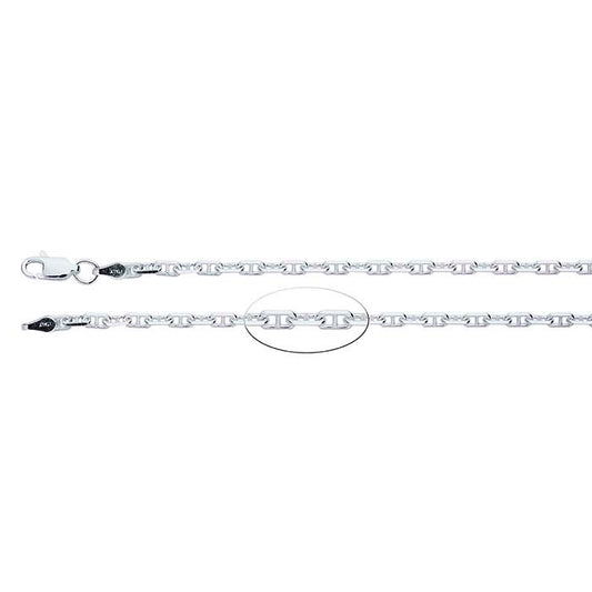 Sterling Silver 2,8 mm fasad ankarkedja