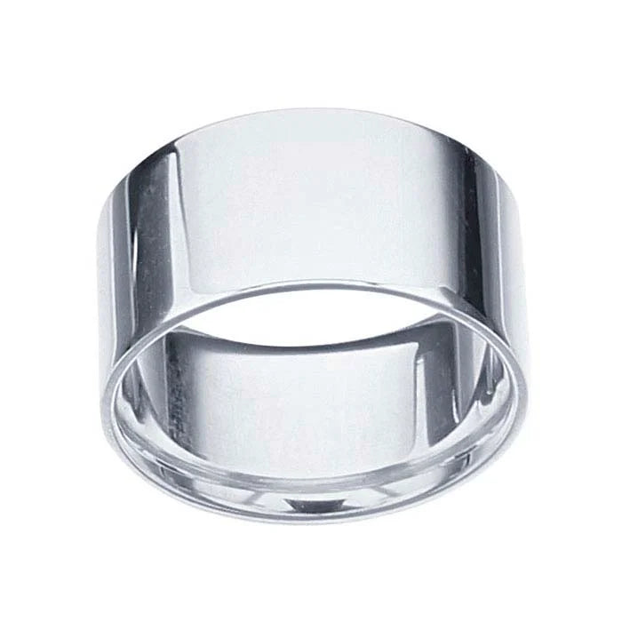 Nordt Sterling Silver 10mm Flat Comfort Fit Wedding Band