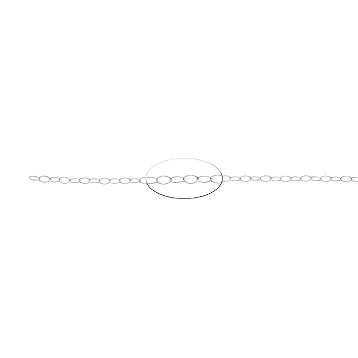 Sterling Silver 2.7mm Lightweight Oval Cable Chain, By the Foot