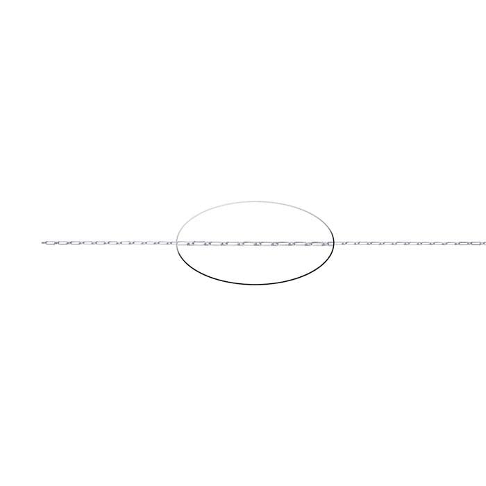 Sterling sølv 1,2 mm faset oval lang og kort kjede, per fot
