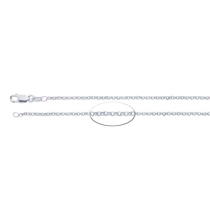 Sterling Silver 1.9mm Round Rolo Chain