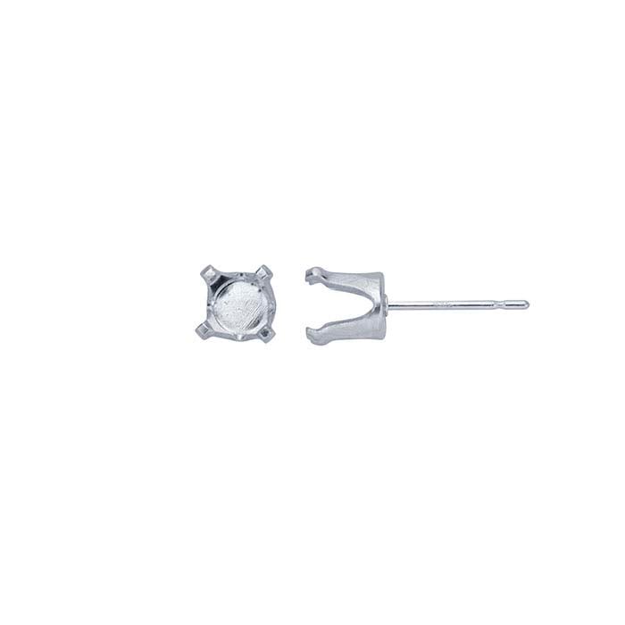 Sterling Silver Round Snap-Set™ Post Earring Mounting