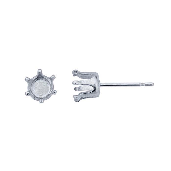 Sterling Silver 5mm Round Snap-Set™ Post Earring Mounting