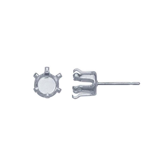 Sterling Silver 6mm Round Snap-Set™ Post Earring Mounting