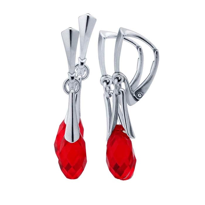 Sterling Silver Lever-Back Ear Wire with Pinch Mounting