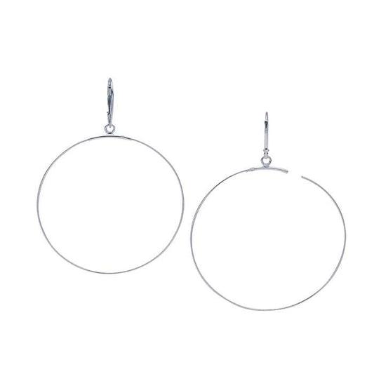 Sterling Silver Lever-Back Ear Wire with Beading Hoop