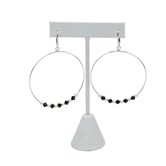 Sterling Silver Lever-Back Ear Wire with Beading Hoop