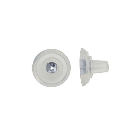 Sterling Silver Silicone-Covered 11mm dia. Friction Ear Nut