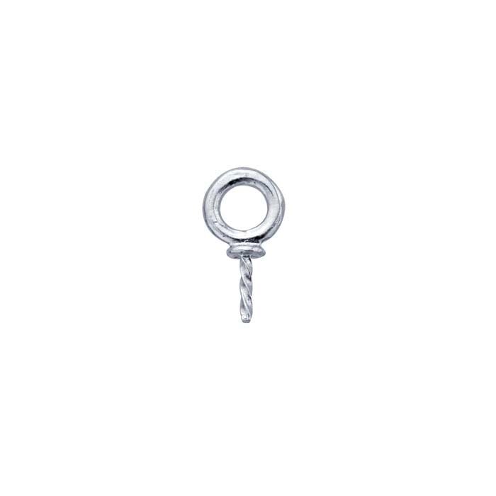 Sterling Silver Rhodium-Plated Screw Eye Component