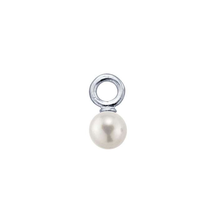 Sterling Silver Rhodium-Plated Screw Eye Component