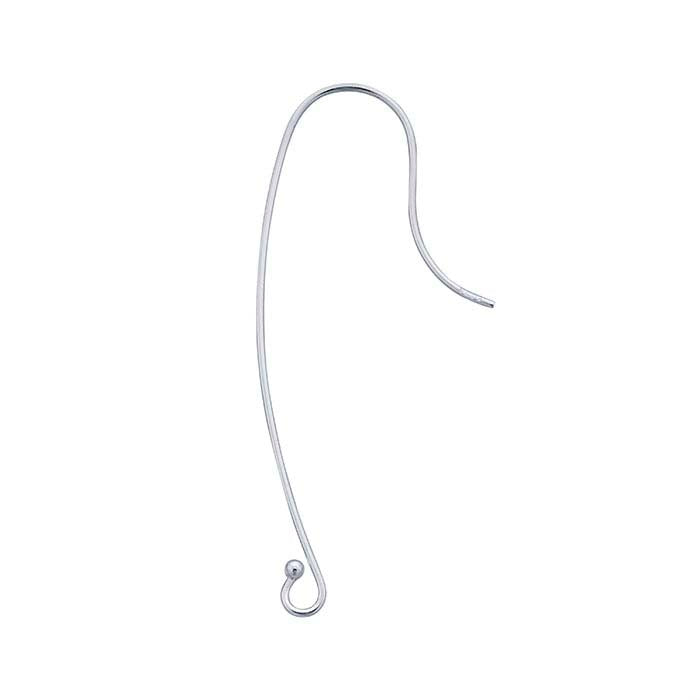 Sterling Silver Long Ear Wire with Loop and Ball End