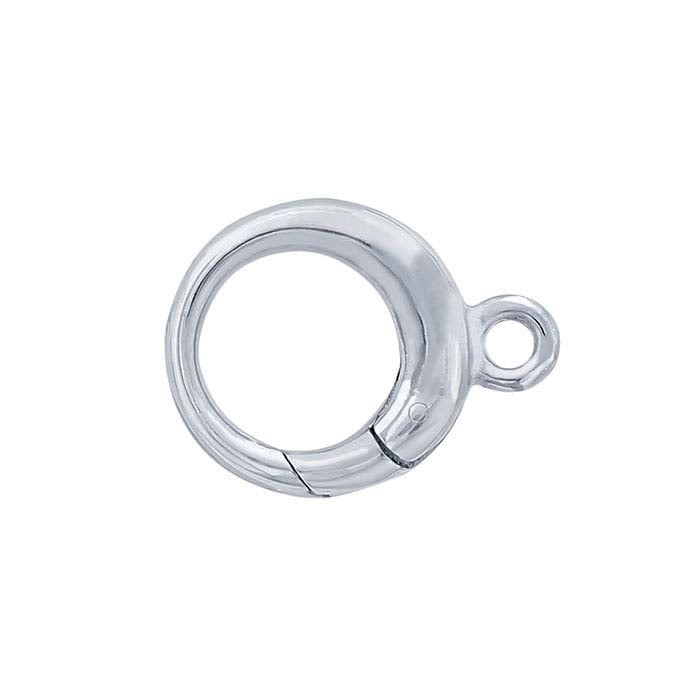 Sterling Silver Round Push Clasp