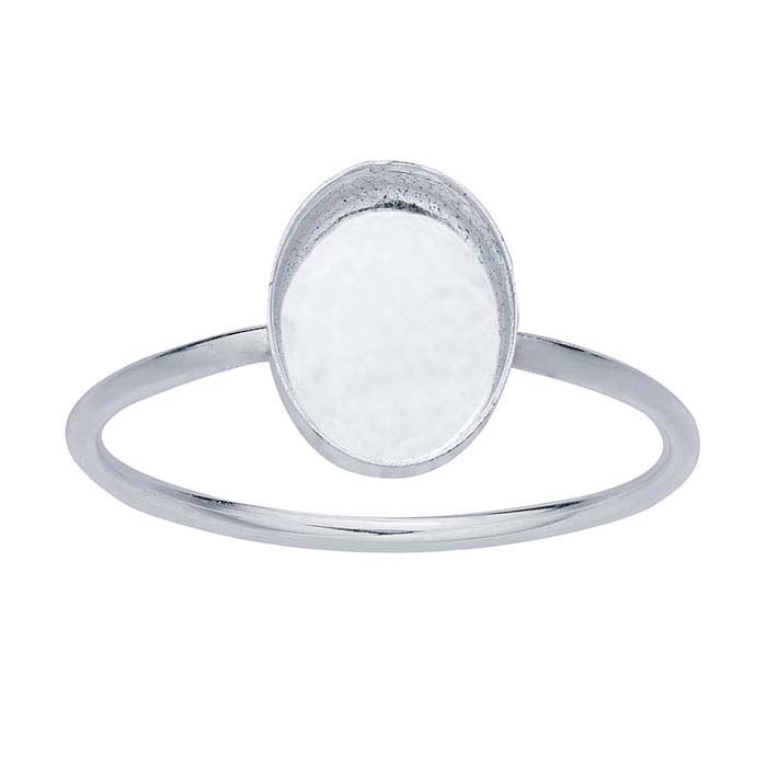 Sterling Silver 8 x 6mm Oval Cabochon Ring Mounting