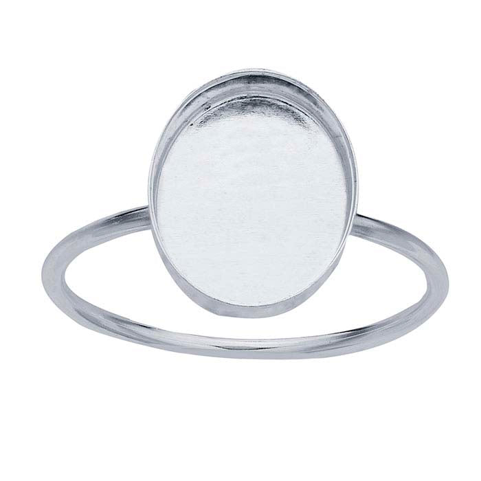 Sterling Silver 10 x 8mm Oval Cabochon Ring Mounting