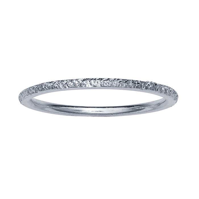 Sterling Silver Diamond-Cut Flat Wire Stackable Ring
