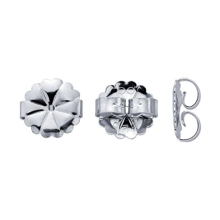 Sterling Silver Rhodium-Plated 9.6mm dia. Friction Ear Nut