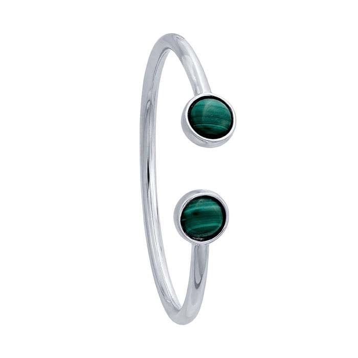 Sterling Silver Rhodium-Plated 10mm Round Cabochon Flex Tube Bracelet Mounting