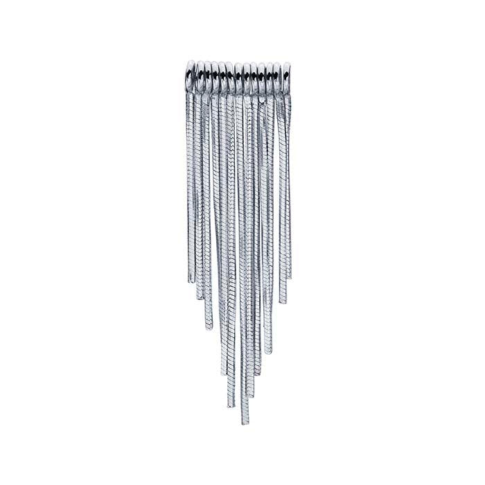 Sterling Silver Rhodium-Plated Graduated Snake Chain Tassel Component Set